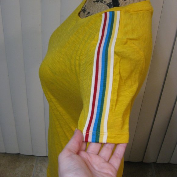 NWT Express yellow rainbow tee top shirt XS - Picture 4 of 6